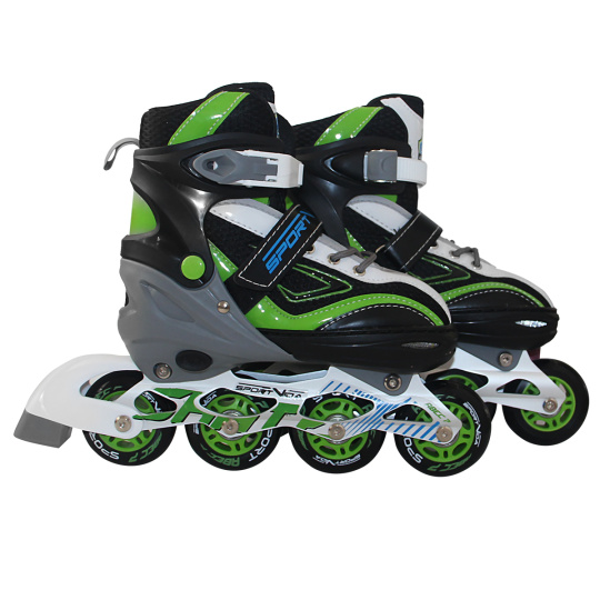Kolečkové a zimní brusle 4 v 1 nastavitelná velikost ( 39-42 ) černo-zelené Kolečkové a zimní brusle 4 v 1 nastavitelná velikost ( 39-42 ) černo-zelené