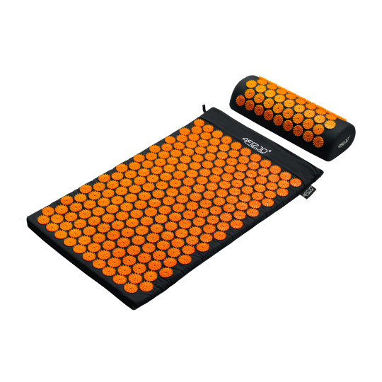 Akurpresurní podložka + polštář 4FIZJO 72 * 42 cm černo-oranžová Akurpresurní podložka + polštář 4FIZJO 72 * 42 cm černo-oranžová