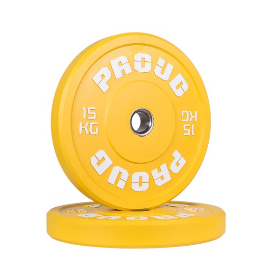 Olympijský kotouč PROUD TRAINING BUMPER PLATE YELLOW 15 kg Olympijský kotouč PROUD TRAINING BUMPER PLATE YELLOW 15 kg