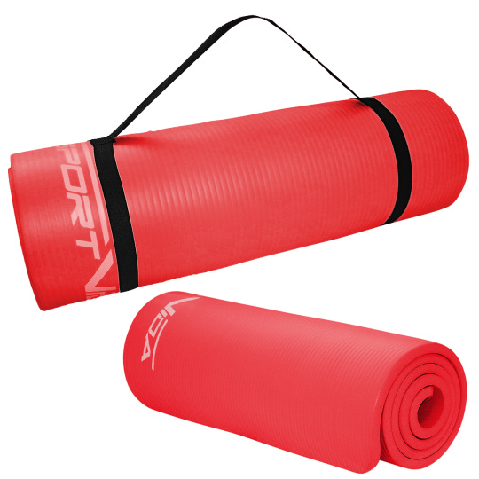 Podložka na cvičení NBR SPORTVIDA 1,5 cm červená Podložka na cvičení NBR SPORTVIDA 1,5 cm červená
