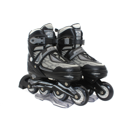 Kolečkové a lední brusle Sportvida 4v1 nastavitelné ( 39-42 ) černo-šedé