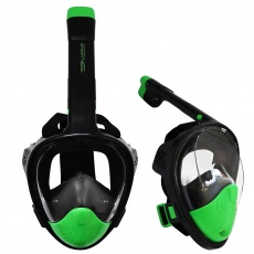 Potápěcí celoobličejová maska Sportvida L/XL černo-limetková