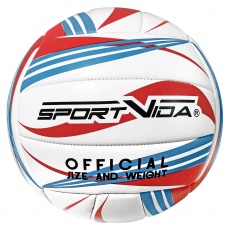 Volejbalový míč Sportvida - velikost 5 bílo-modro-červený